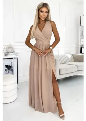 Productafbeelding van Numoco dames feestjurk Justine, beige, maat XL
