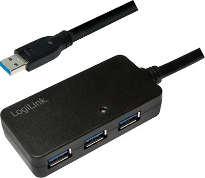 Image de LogiLink Câble USB 3.0 avec 4 ports hub noir 10 m