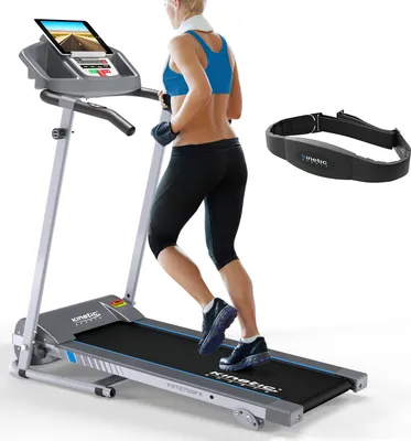 Obrázek produktu pro Skládací běžecký pás KINETIC SPORTS KST2700FX pro domácí použití - se snímačem tepové frekvence, tichý motor, 12+1 programů, LCD displej, plynulá regulace rychlosti až do 10 km/h, do 120 kg