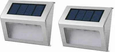 Image de 2 projecteurs muraux solaires d'extérieur étanches 3 LED