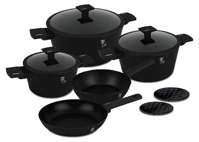 Produktbild von BERLINGERHAUS 10-teiliges Kochgeschirrset aus der Matte Black Collection BH-8197 mit Titanoberfläche