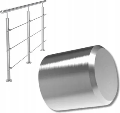 Immagine prodotto di Tappo in acciaio inox - per tubi Ø 42,4 x 2,0 mm - Cilindrico - V2A - Costruzione a ringhiera