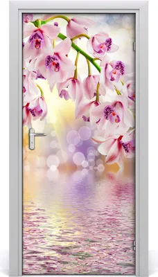 Produktbild von Tulup Türaufkleber 95x205 cm Dekorative Aufkleber Selbstklebend Wasserdichte Tapete Abnehmbar Schlafzimmer Wohnzimmer Wohnkultur - Orchideenen