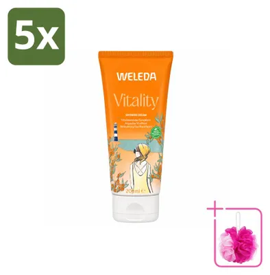 Image de 5 x Crème douche énergisante à l'argousier Weleda - 200 ml - Pack économique - 5 pièces