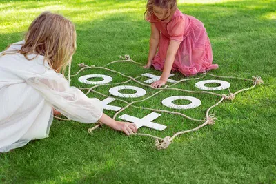 Produktbild von XXL Tic Tac Toe Spiel 120 x 112 cm aus Holz Picknick für Hochzeit Geburtstag