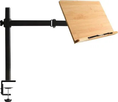 Produktbild von Famanu Bücherständer höhenverstellbar mit Klemmen - Desktop Leseständer mit Seitenhaltern 11 x 81 cm