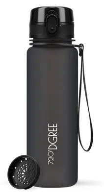 Produktbild von 720°DGREE Trinkflasche uberBottle softTouch mit Sieb onyx black 0,5l