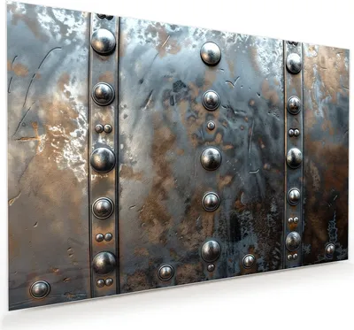 Produktbild von Glasbild 120x80cm in XXL für Wohnzimmer, Schlafzimmer Motiv Metallstruktur