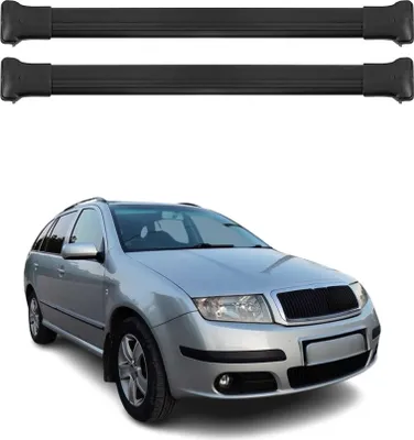 Image de Barres de toit transversales pour Skoda Fabia 1999-2007 Aluminium Noir