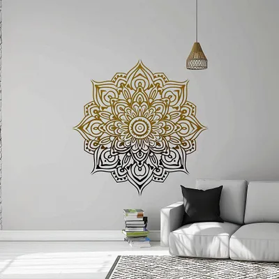 Mandala mit Gold-Schwarz-Verlauf – Decords Wandtattoo, Produktansicht 1