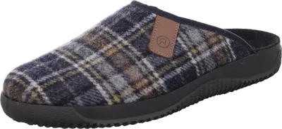 Produktbild von Rohde Herren Pantoffel Hausschuh Karo Muster leicht gepolstert Soltau-H 2781, Größe:42 EU, Farbe:Blau