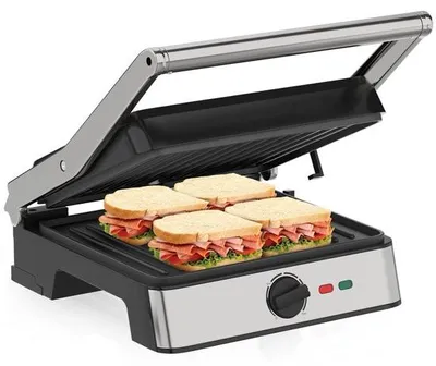 Productafbeelding van Grote contactgrill met temperatuurregeling en anti-aanbaklaag voor heerlijke gerechten