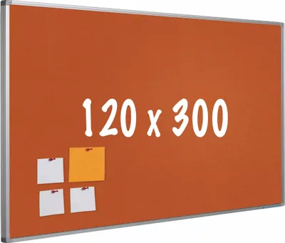 Productafbeelding van Pinnentableau Kurk PRO Dewey - Aluminiumframe - Eenvoudige montage - Met puntdraadjes - Pinnenborden - 120x300 cm