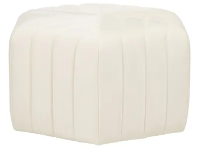 Produktbild von BELIANI Pouf Cremeweiß Samtstoff Gesteppt Sechseckig Glamourös Modern Sitzhocker für Wohnzimmer Schlafzimmer Esszimmer Garderobe Flur Schminktisch