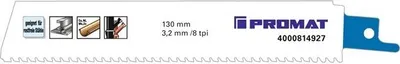 Productafbeelding van Zaagblad: Lengte 150 mm, breedte 25 mm, aantal tanden per inch (TPI) 8, tandafstand 3,2 mm