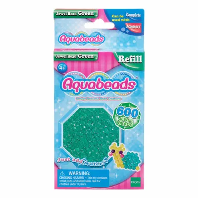 Produktbild von Aquabeads Grüne Glitzerperlen, Nachfüll Set, 600 Ersatzperlen, Basteln, Spielzeug, 32698