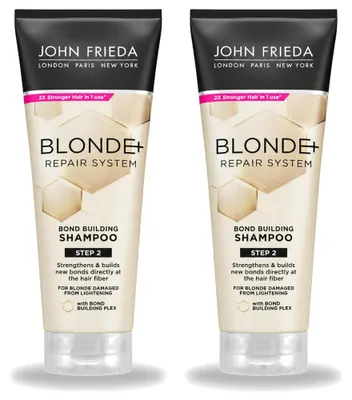 Imagen del producto de 2 champús John Frieda Blonde+ Repair, fortalecedores del cabello, de 250 ml cada uno. Paquete de 2 unidades