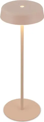 Image de Briloner PALA Lampe de table LED sans fil IP44, tactile, à intensité variable, lumière blanche chaude, bord lumineux, beige, Ø13 x 36,5 cm