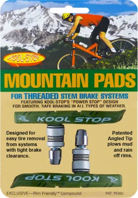Produktbild von Kool-Stop Bremsschuhe T1 MTB V-Brake, contoured, L=78,5mm asymm., für keramikbesch. Felgen, grün