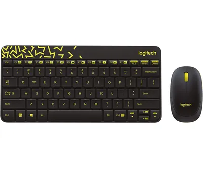 Zdjęcie produktu dla Logitech MK240 Nano Wireless Keyboard and Mouse Combo, Pełnowymiarowy (100%), Bezprzewodowy, RF Wireless, Czarny, Dołączona myszka