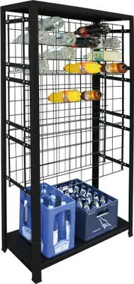 Produktbild von SCHULTE Regalwelt Weinregal für bis zu 96 Flaschen, 180x80x35 cm (HxBxT), schwarz, Getränkeregal, Weinflaschenregal, Flaschenregal