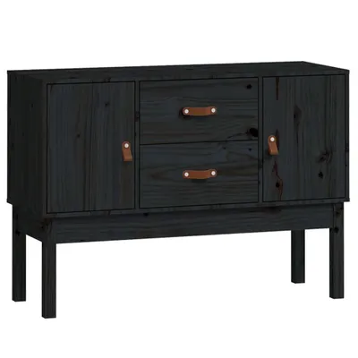Produktbild von Sideboard Schwarz 110x40x78 cm Massivholz Kiefer