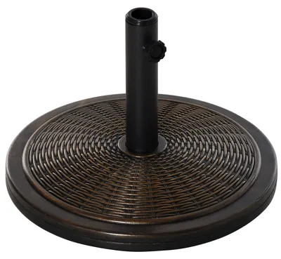 Produktbild von Sonnenschirmständer aus Zement 14kg Rund Schirmständer mit Rattanoptik für Sonnenschirm 35mm/38mm/48mm Rohrdurchmesser