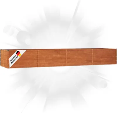 Produktbild von DELUKE® Hochbeet aus Cortenstahl ISAK | unten offen | Pflanzenbeet Gartenbeet Metall Blumenbeet Beet hoch Frühbeet für Garten Gemüsebeet, 320x80x45cm
