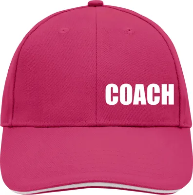 Produktbild von Huuraa Cappy Mütze Coach Training Pink/White Baumwolle 6-Panel Kappe Geschenkidee