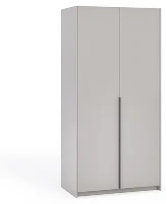 Produktbild von Margaret Hadas24 Kleiderschrank APOLLONIA ohne Spiegel, Drehtürenschrank, moderner, Schrank,  viel Stauraum100 x 204cm (kaschmir, schwarze Griffe)