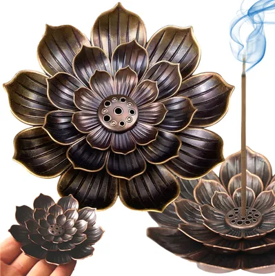 Image de Encensoir en bronze avec fleur de lotus