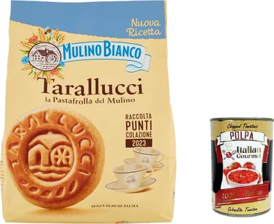 Produktbild von 12x Mulino Bianco tarallucci Shortbread Kekse mit frischen Eiern biscuits cookies 800g + Italian gourmet polpa 400g