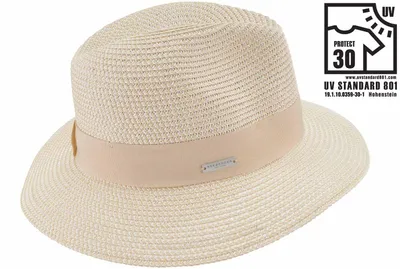 Seeberger knautschbarer Borten-Sommerhut Fedora mit UV-Schutz 30 in beige