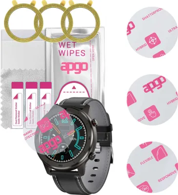 Produktbild von apgo 3 Stück Schutzglas, klar, kompatibel mit Garett Men 5S Smartwatch, Hybrid 8H, Ersatz für Hartglas, Displayschutzglas, Bildschirmschutz, Displayschutz, kratzfest