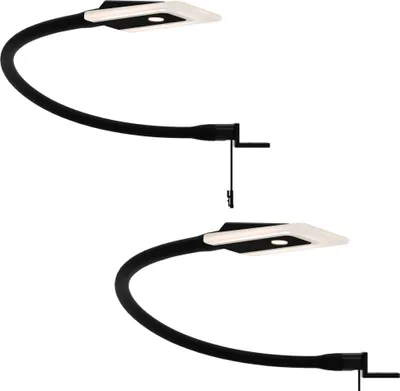 Produktbild von Diora Dual Bettleuchte Flexibel Leseleuchte Nachttischlampe 2er Set schwarz