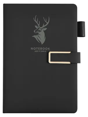 Obrázek produktu pro Notýsek A5, linkovaný, s tvrdou deskou z PU, 320 stran, 80 g/m², černý