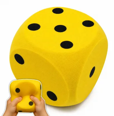 Image de Cube en mousse XXL jaune 15 cm - Cube souple jumbo pour s'amuser à l'intérieur & à l'extérieur - Jouet à lancer adapté aux enfants