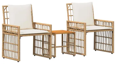 Immagine prodotto di vidaXL Set di mobili da giardino, 3 pezzi, colore naturale e crema