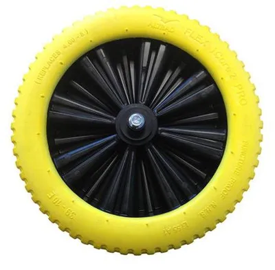 Productafbeelding van Fort Fort Flex iCore 2 Pro anti-lek kruiwagenwiel geel met 20 cm as