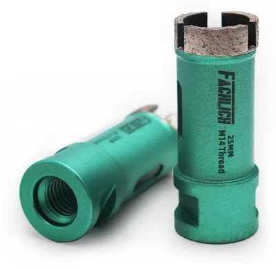 Immagine prodotto di Punte diamantate per trapano da 25 mm, filettatura M14, confezione da 2 pezzi, adatte per cemento, marmo, granito, piastrelle e mattoni
