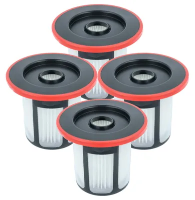 Produktbild von vhbw 4 Staubsaugerfilter kompatibel mit Bosch BKS6111P08, BKS611MALL07, BKS611MALL08, BLS612BLCK01 Staubsauger - HEPA-Filter Rot Schwarz Weiß