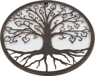 Imagen del producto de Decoración de pared de metal con forma de árbol, diseño moderno y minimalista. Adorno de pared de hierro con forma de árbol, ideal para decorar salones, oficinas o como símbolo de amor
