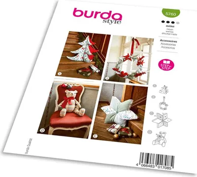 Obrázek produktu pro Střih Burda 5760 - Medvídek, vánoční stromeček, polštář a adventní věnec