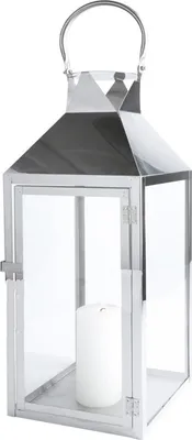 Produktbild von Große Edelstahl - Laterne Windlicht Gartenlaterne 54cm