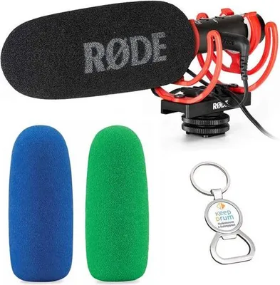 Produktbild von Rode Videomic NTG mit WS-Chroma Windschutz 2 Pack und Flaschenöffner