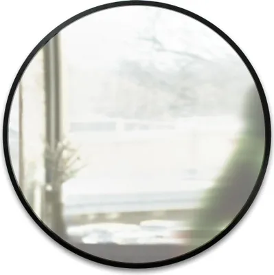 Obrázok produktu pre Nábytok Umbra Hub Mirror, nástenné zrkadlo, závesné zrkadlo, zrkadlové sklo, gumový pásik, čierna, 358370040