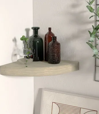 Obrázok produktu pre Maison Exclusive – Rohová závesná polica v dubovom vzhľade, 25 x 25 x 3,8 cm, MDF