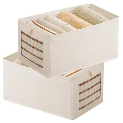 Immagine prodotto di Set di 2 contenitori beige per organizzare il guardaroba