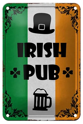 Produktbild von Blechschild Spruch 12x18cm Irish Pub Bier