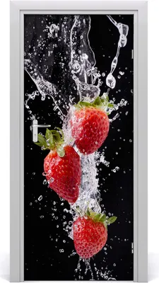 Produktbild von Tulup Türaufkleber 85x205 cm Dekorative Aufkleber Selbstklebend Wasserdichte Tapete Abnehmbar Schlafzimmer Wohnzimmer Wohnkultur - Erdbeeren